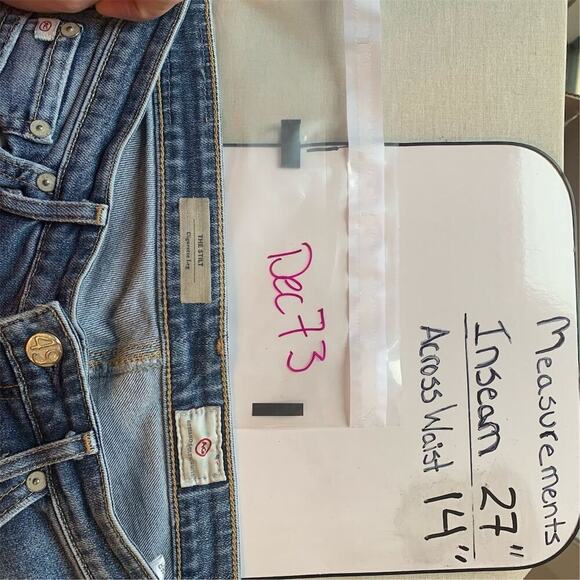 AG Adriano Goldschmied Women's The Stilt Distressed Jeans Size 25 Blue Denim - Picture 6 of 16